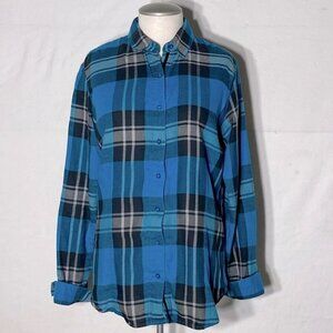 KUHL Blue Plaid Button up Shirt M